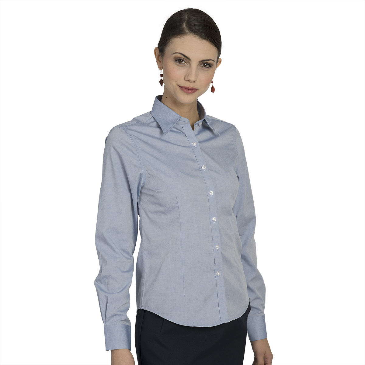 Women's Pocketless Pinpoint Oxford Shirt | Executive Apparel
